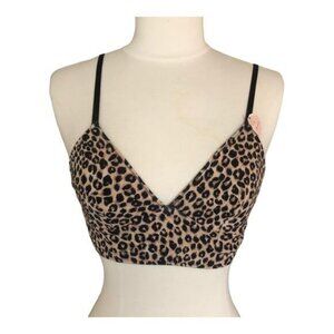 Forever 21 Flattering Comfortable Animal Print Adjustable Straps Bralette Small